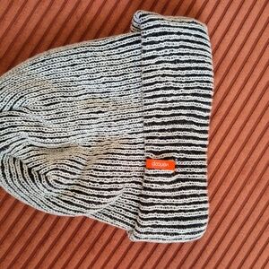 Vertigo Black and White Knit Beanie